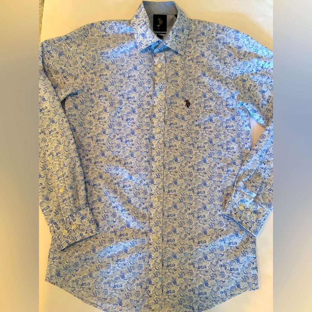 US Polo Assn Men’s Dress Shirt Slim Fit Size Medium